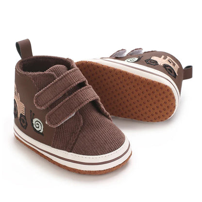 Autumn and Spring Brown Baby Sneakers for Boys 0-12 Months First Walking Shoes