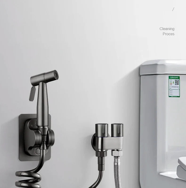 Handheld Toilet Bidet Faucet Sprayer Stainless Steel Bathroom Bidet Spraye Set Hand Sprayer Shower Head Self Cleaning No Punch
