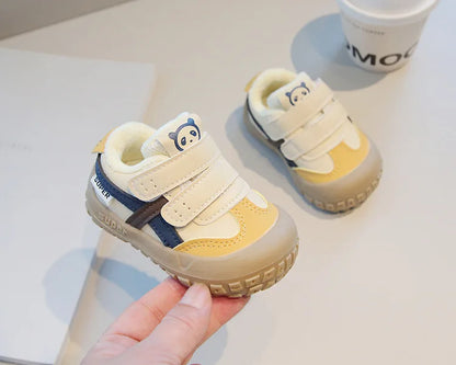Baby Sneakers Warm Fur Inside Infant Shoes Autumn Winter Little Boys Girls Casual Shoes For Baby Pink, Yellow