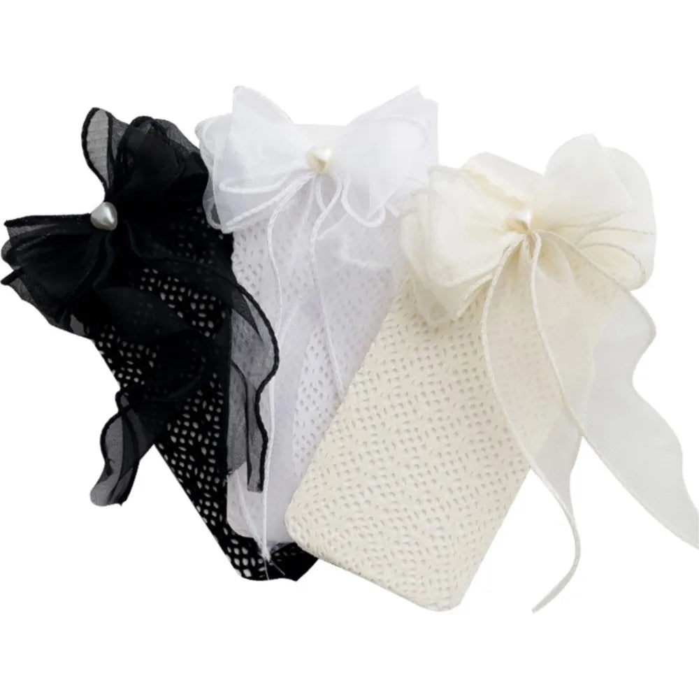 Thin Lolita bow girls' stockings in summer lace bud stockings Japanese princess straight calf socks