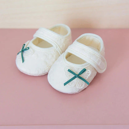Baby Girl Cute Flats Non-slip Soft Soles Butterfly/Cherry Mary Jane Shoes Casual Walking Shoes for Newborn Toddler