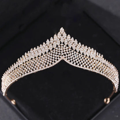 Gold Crystal Tiaras And Crowns Headband Rhinestone Prom Diadem Crown Bridal Wedding Hair Accessories Jewelry Crown Tiara Gift