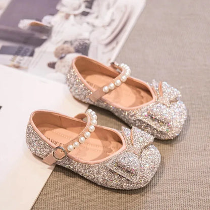 Girls Princess Shoe Soft Sole Ballet Dance Shoes Water Diamond Small Leather Shoes Mary Jane Shoes