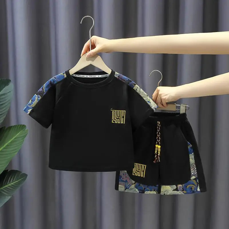 Summer Baby Boy Clothes Set Children Girls Fashion Bear Printed T-shirts and Shorts 2pcs Suit Kid Casual Top Bottom Outfiots