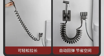 Handheld Toilet Bidet Faucet Sprayer Stainless Steel Bathroom Bidet Spraye Set Hand Sprayer Shower Head Self Cleaning No Punch