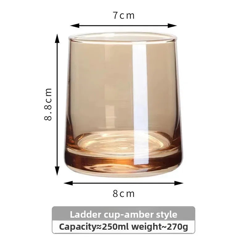 INS-style glass cups,colored trapezoidal couple's household whiskey glasses, bar and hotel mouthwash cups, beer mugs, water cups