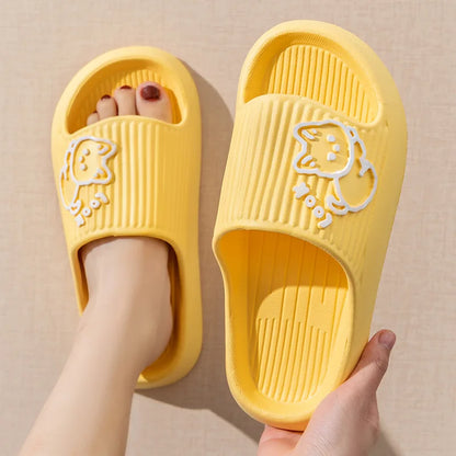 Summer Slippers Bathroom Platform Non-Slip Home Bear Cartoon Flip Flops Beach  Sandals Slides Indoor Outdoor