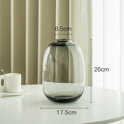 Simple Horse Drunk Wood Vase Potbelly Glass Transparent Aquatic Living Room  Flower Arrangement  Floor Utensils  Fresh Vase