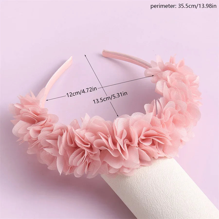 Advanced Handmade Flower Girls Headbands Cute Pearl Feather Wedding Crown Princess Dance Party Headwear Fashion Hoop Accessories