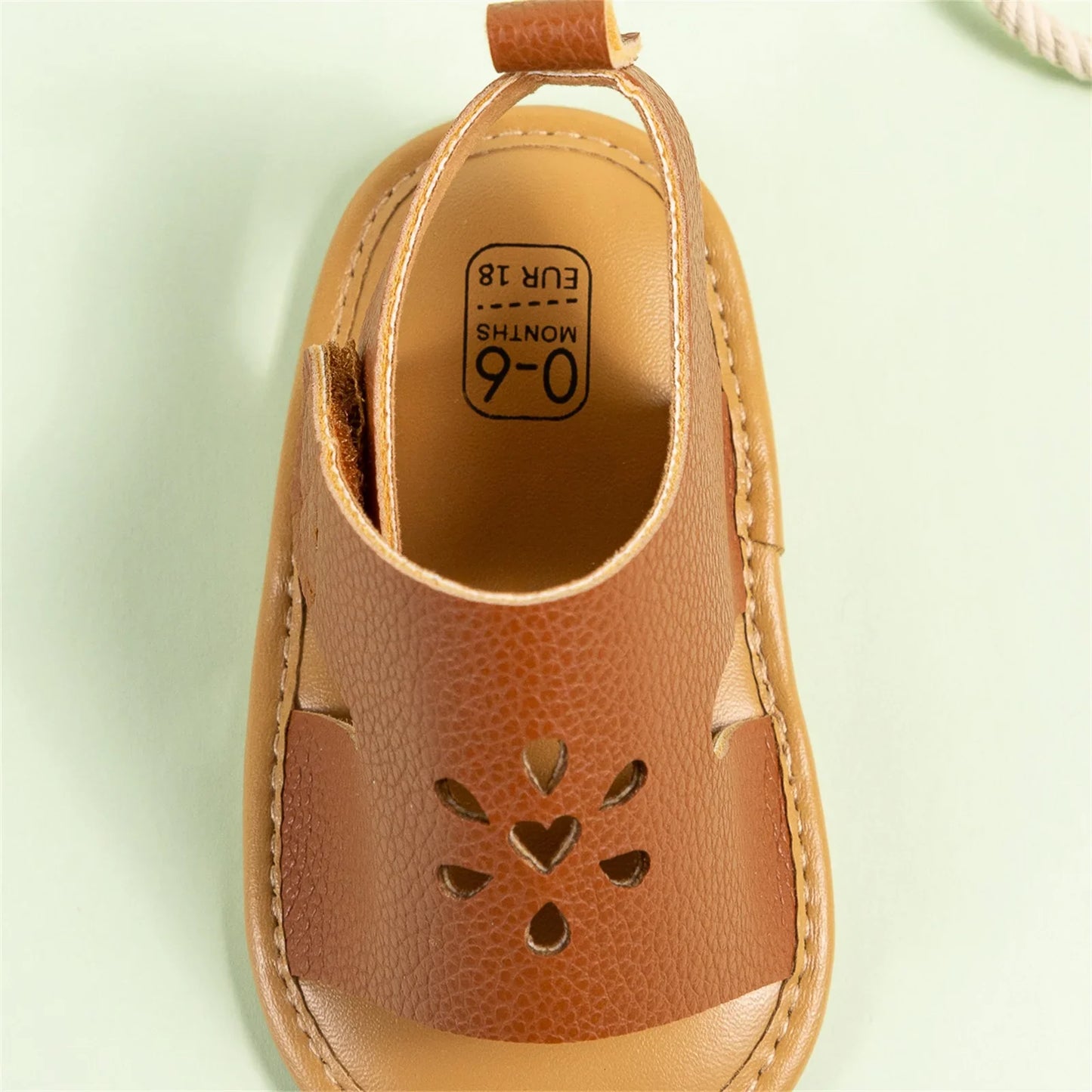 Baby Girl Summer PU Sandals Anti-slip Soft Sole Open-Toe Flower Hollow Shoes for Outdoor, School, Party