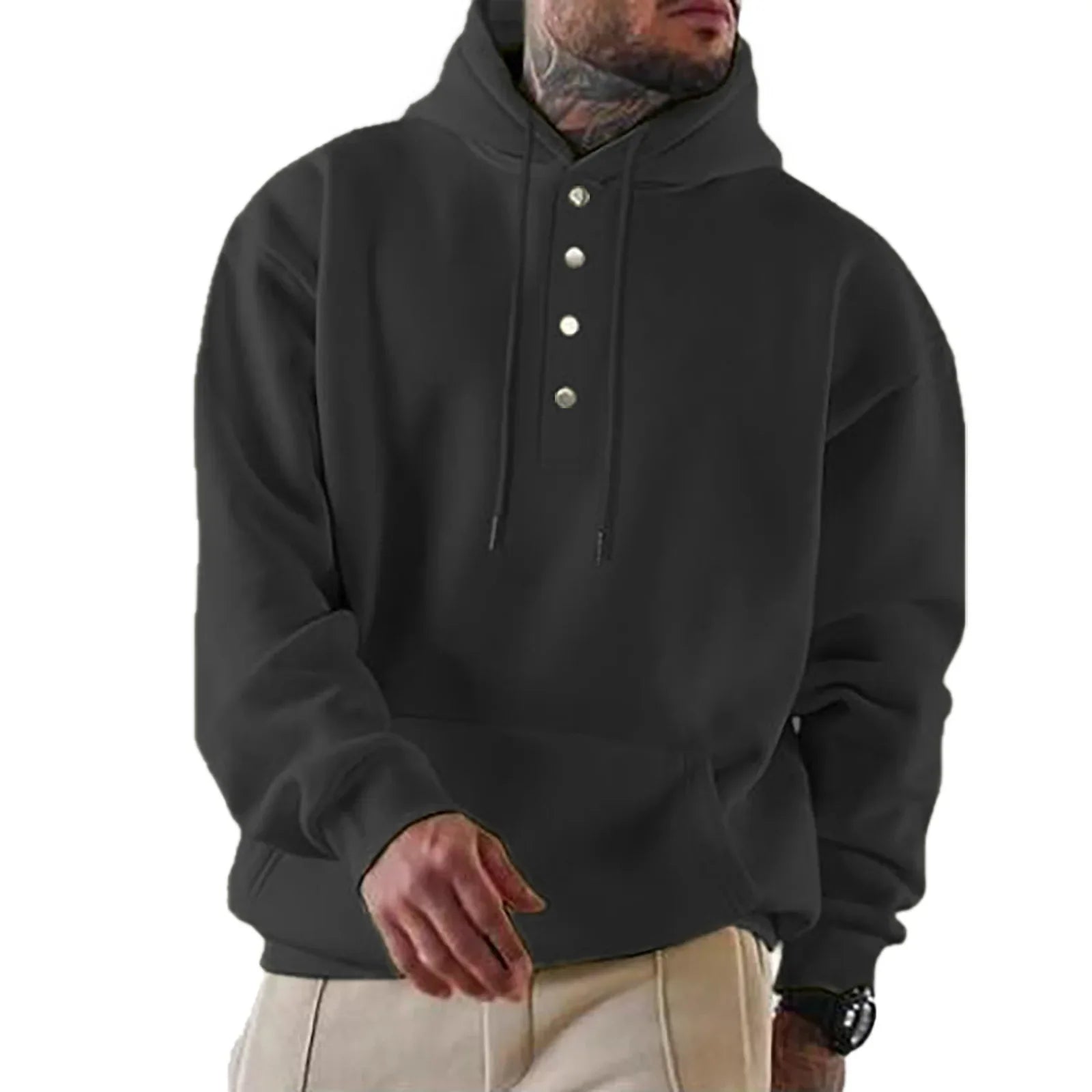 Loose Fit Long Sleeves Hoodie For Men Autumn Winter Casual Breathable Fashion Sweatirt  Men Streetwear Classic Pullover Design