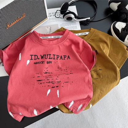 Children's Clothes Summer Thin Loose Casual Kids Tracksuit Popular Design Baby Boy Short Sleeve Suit T-shirt Shorts