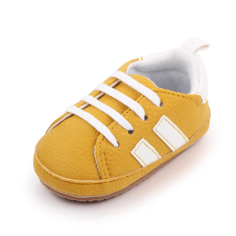 Baby Casual Shoes Non-slip Sole and PU for Toddler Boys and Girls Outdoor Walking Sneakers