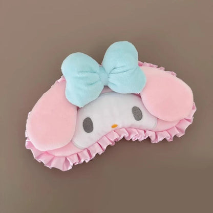 Sanrio Plush Eye Mask Kuromi Cinnamoroll Sleeping Blackout Blindfold Melody Anime Lunch Break Eyeshade Ladies Protection