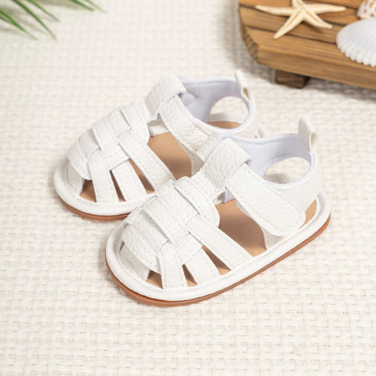 Summer Retro Unisex Baby Beach Sandals Wrap Toe Breathable Anti-slip Wear-resistance Braided Sandals Baby Toddler Shoes