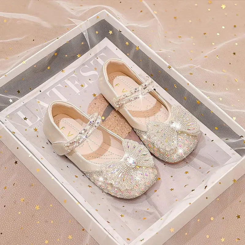 Fashion Girls' Leather Shoes Simple Child Shoe Soft Soled Girls Casual Shoes Anti Slip Kids Leather Shoe