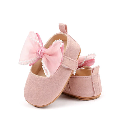 Baby Shoes Girl Baby Cute Bow PU Princess Shoes Soft Cloth Sole Comfortable Walking Shoes Spring and Autumn Sweet Design