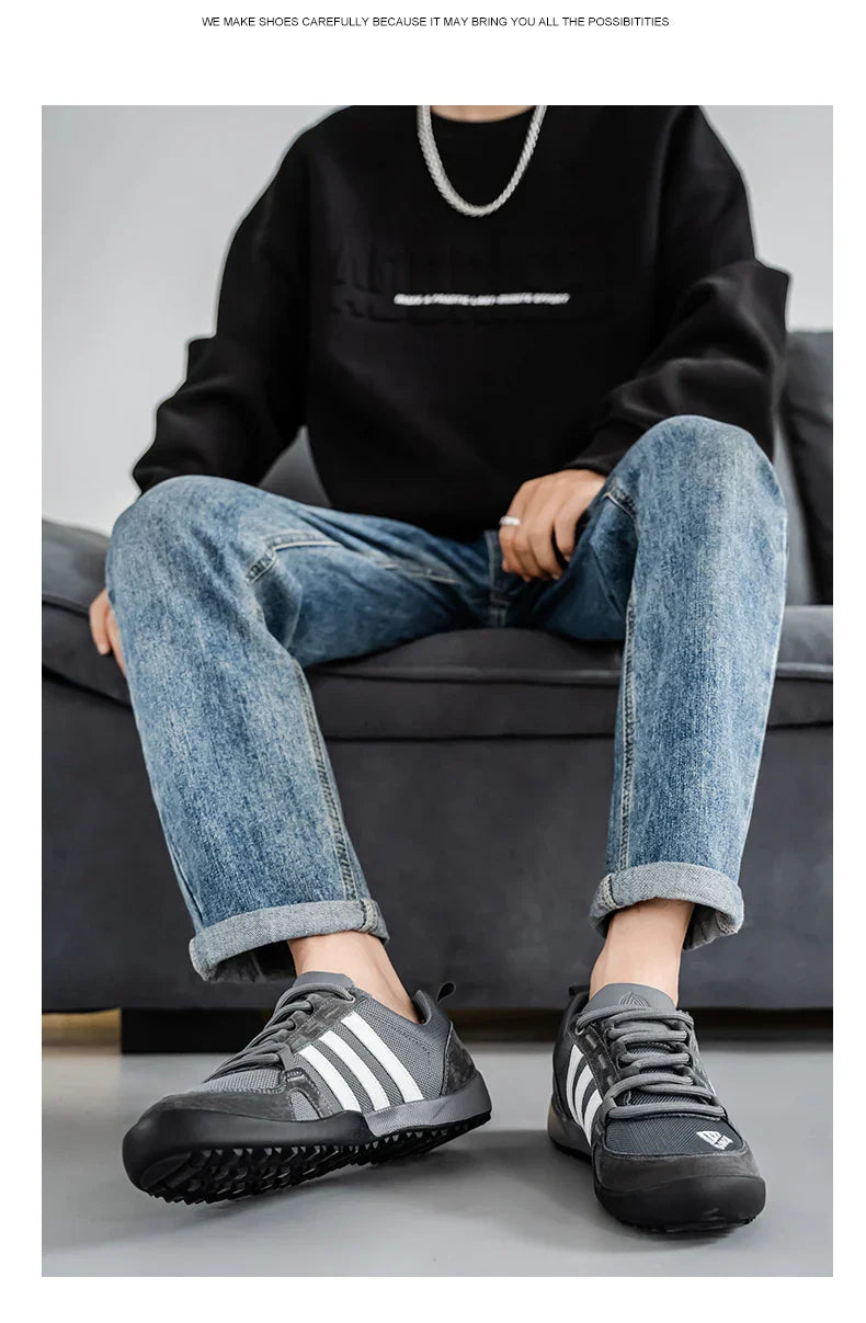 Men's Shoes Fashion Versatile Breathable Board Shoes Thick soled Trendy Casual Shoes  (Available)