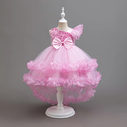 Flower Girl Party Dresses Wedding Birthday Trailing Princess Dress For Kids Graduation Pageant Bridesmaid Kids Costume