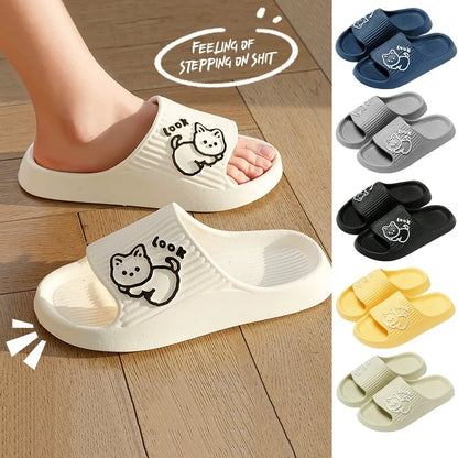 Summer Slippers Bathroom Platform Non-Slip Home Bear Cartoon Flip Flops Beach  Sandals Slides Indoor Outdoor