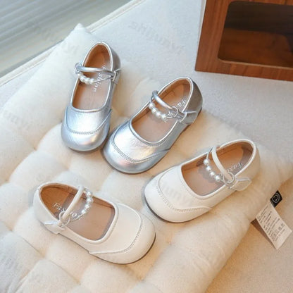 New Kids Leather Shoes Soft Soled Anti Slip Girls Casual Simple Mary Jane Shoe