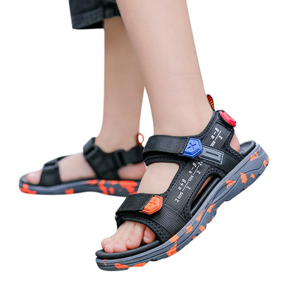 Boys Beach Shoes Open Toe Summer Shoes With Straps Sports Sandals Soft Non-Slip Slide Shoes Sports Flat Shoes For Outdoor
