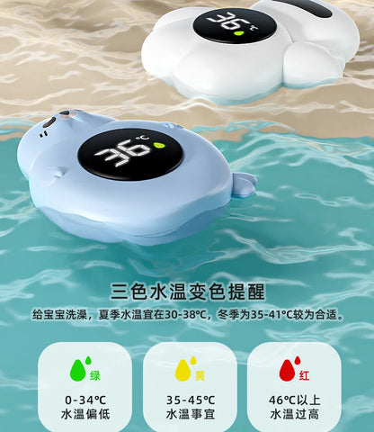 Baby Bath Thermometer Tub Temperature Monitor Hot Cold Water Resistant Temperature Warning Monitor Upgraded Sensor LED Display