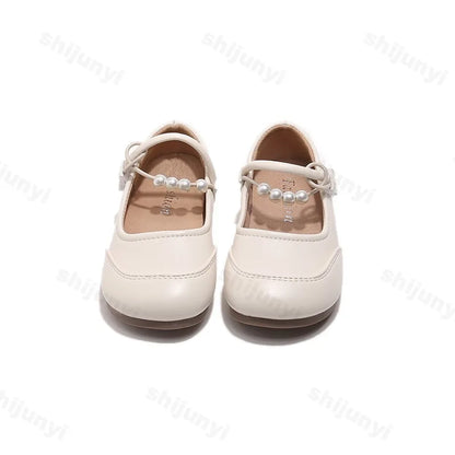New Kids Leather Shoes Soft Soled Anti Slip Girls Casual Simple Mary Jane Shoe