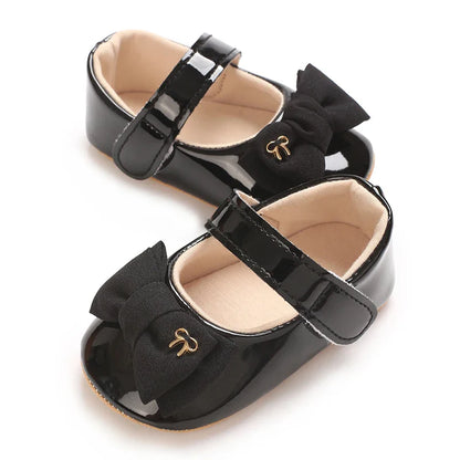 Spring and Autumn Bow Mary Jane Princess Shoes  Baby Girl Rubber Bottom Anti slip Sneaker