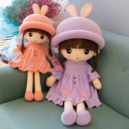 Cute Filled Pp Cotton Girl with Hat Skirt 50cm Height Sweetheart Rag Cozy Cuddle Soft Gift