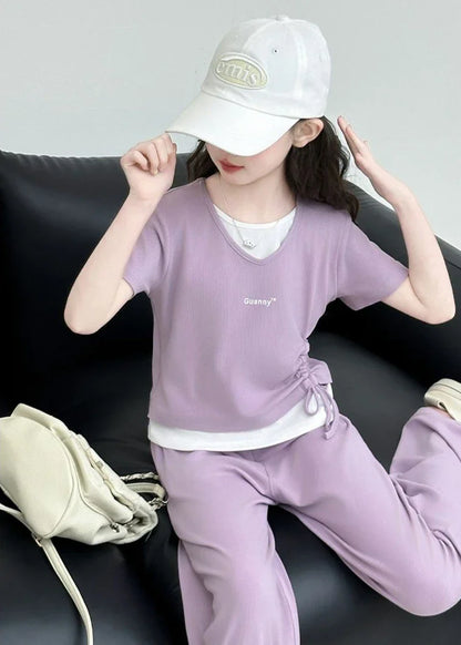 Child Summer Outfit Clothes for Teens Elementary Kids Girl Set Sweatshirt Korean Reviews Many Girls Student Suit 11