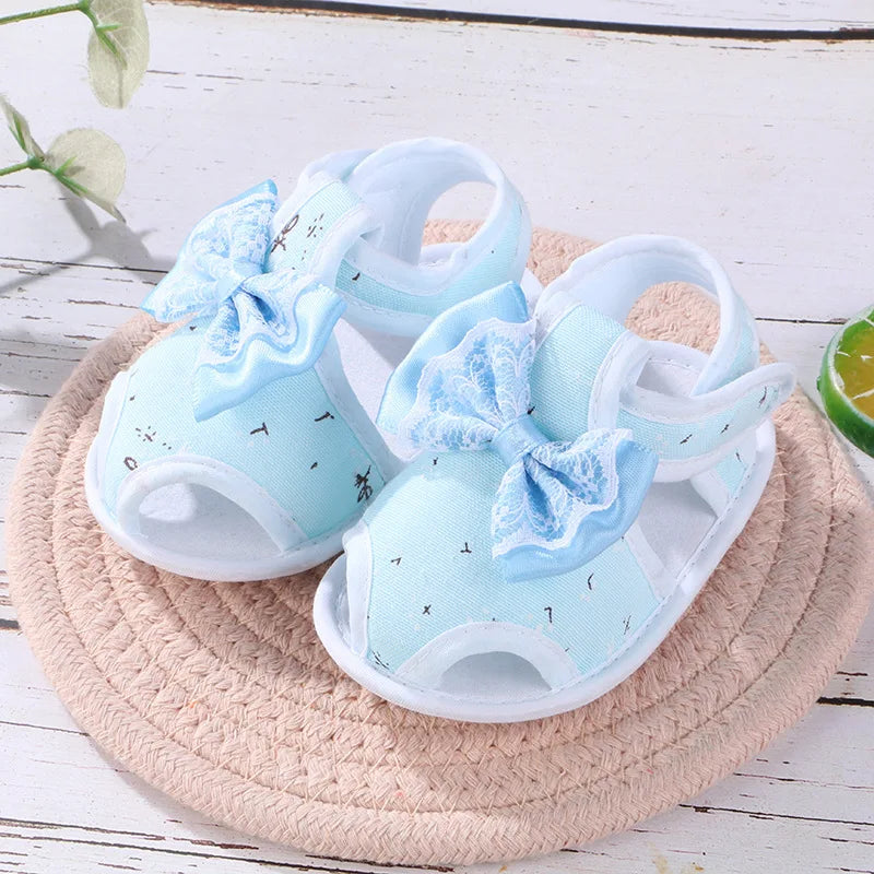 Newborn Infant Baby Girl Princess Bowknot Sandal Sneakers Toddler Soft Crib Walkers Casual Shoes