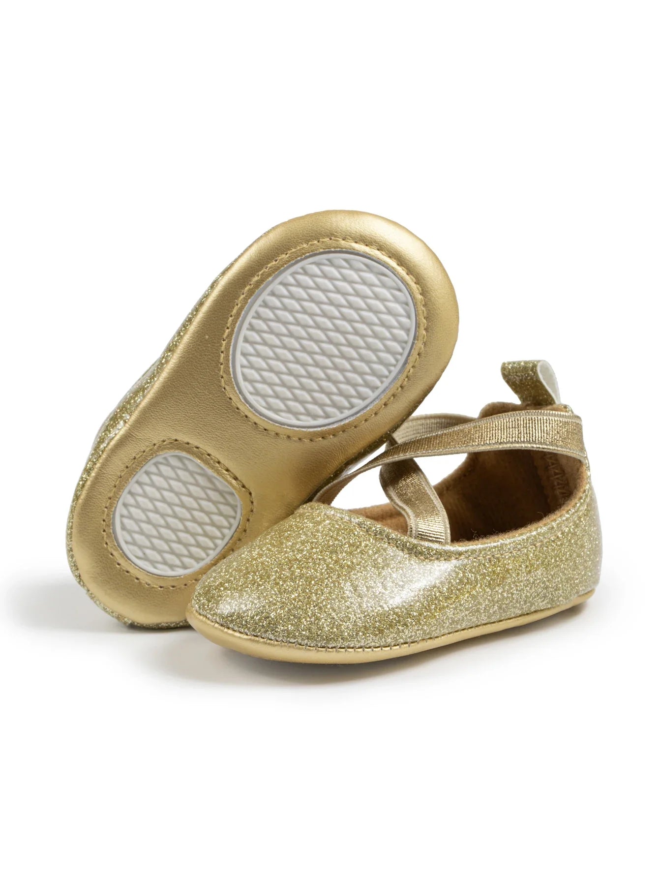 Gold Tie Cute Bow Flower Baby Princess Shoes Wedding Birthday Party Non-Slip Soft Sole Baby Toddler Shoes
