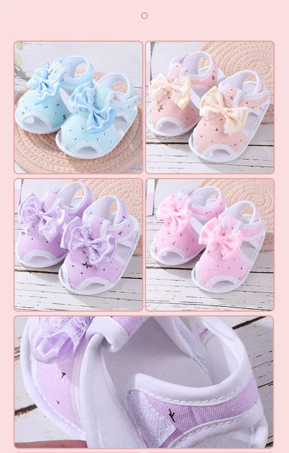 Newborn Infant Baby Girl Princess Bowknot Sandal Sneakers Toddler Soft Crib Walkers Casual Shoes