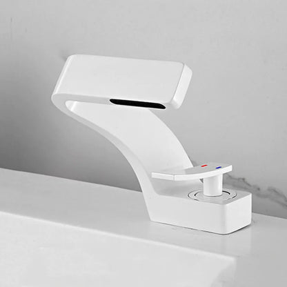 Matte Golden White Basin Faucet Black Chrome Brushed Gold Mixer Tap Hot Cold Water Single Handle Waterfall Tap Bathroom Use