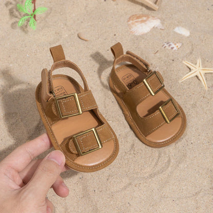 Casual Style Buckle Decoration Beach Baby Sandals Anti-slip Comfortable Soft-soled Baby First Walkers
