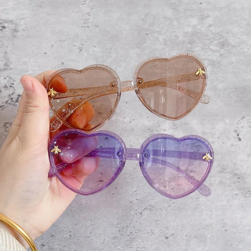 Children Sunglasses Heart-Shape Baby Gradient Sun Shade Cartoon Summer Girls Sunglasses Travel Beach Lovely Sunglasses