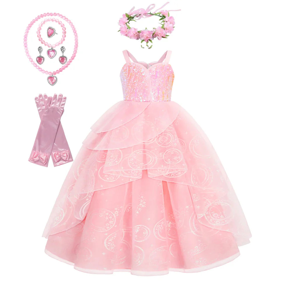 Girl Princess Dress Carnival Party Princess Dress Birthday Party Dress Children's Pink Cute Dress Girl's Party Dress