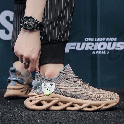 Men Sports Running Black Jogging Shoes Casual Sneakers Outdoor Breathable Mesh Women Light Shock-absorption Black Tennis