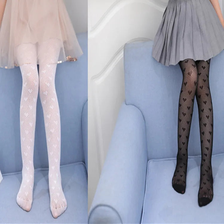 Girls Princess Pantyhose Children Children Summer Thin leggings Mesh Stockings Little Princess White Tight Love Soft Hosiery