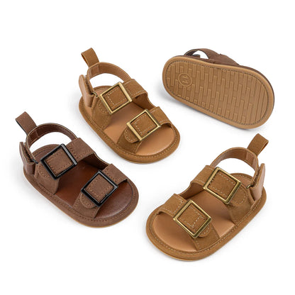 Casual Style Buckle Decoration Beach Baby Sandals Anti-slip Comfortable Soft-soled Baby First Walkers