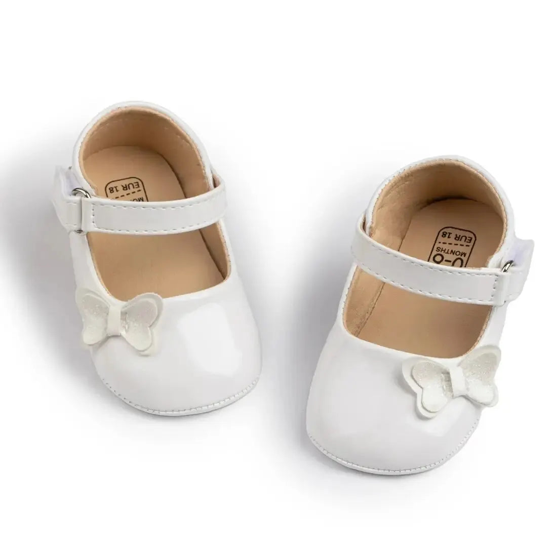 Baby Girl Shoes Newborn PU Leather Bowknot Dress Infants Shoes Rubber Non-Slip Toddler First Walker Baby Shoes Girls
