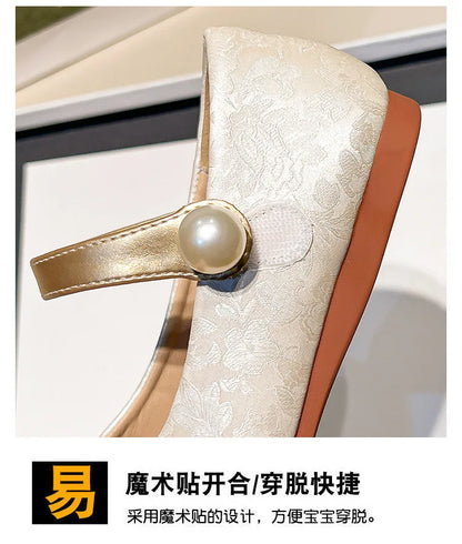Fashion Girls' Shoes  Spring New Kids Leather Shoe Simple Versatile Girls Princess Shoes Anti Slip Child Flat Casual Shoe