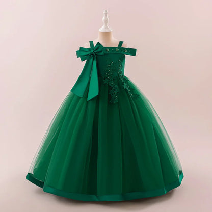 Fashion Bridesmaids Party Girls Dresses Elegant Flower Wedding Princess Dress for Girl Birthday Evening Prom Christmas Costumes