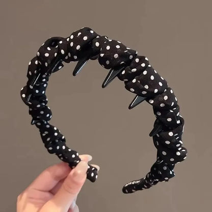Fashion Lace Mesh Hairband Pleated U Shape Hair Comb Toothed High Cranium Hair Hoop for Women Girls