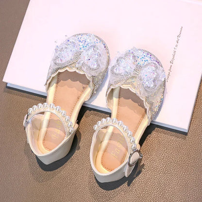 Summer Roman Sandals Fashion Bow Sequins Beads Comfortable Everyday Children's Cute Casual Flat Walking Shoes Zapatos Mujer