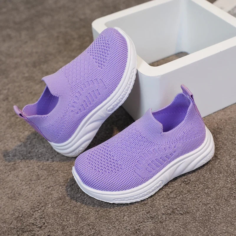 Lightweight Boys Girls Casual Shoes Breathable Slip on Kids Casual Sneakers Anti-slip Toddler Flats Outdoor Walking Shoes