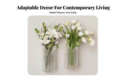 Adhesive Plant Holder No-Tools-Needed Installation Adhesive Ribbed Flower Holder Hydroponics Compatible Space-Saving