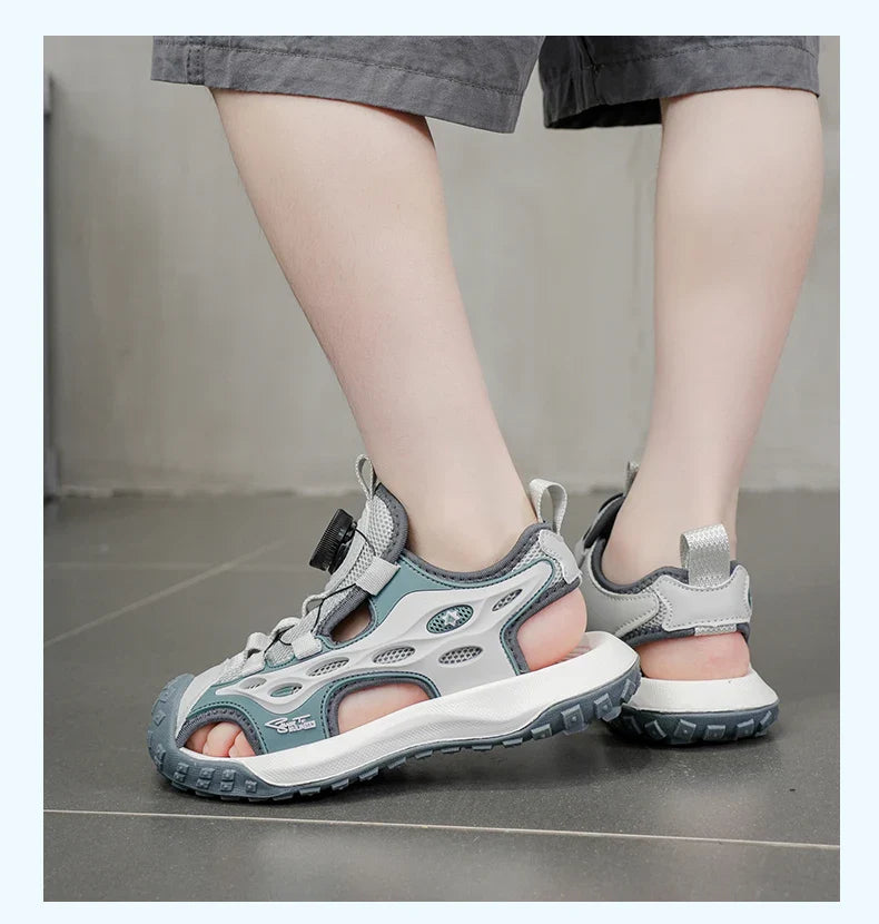 Kids Summer Shoes Girls Outdoor Protecting Toes Beach Sandal Water Shoes Casual Pink Non-slip Children Shoes Breathable Boys