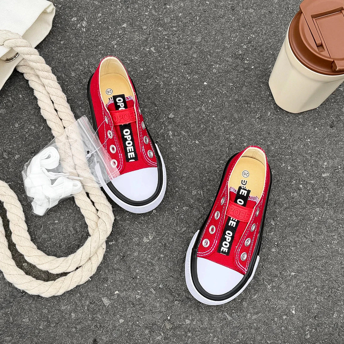 Children's canvas shoes, boys' and girls' board shoes, soft soled breathable Korean board shoes, fashionable sh